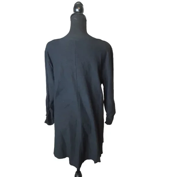 NWOT Style & Co Cotton/ Linen Blend Black Tunic Pullover V Neck Top Size L - Picture 2 of 11